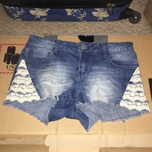 Denim Shorts with Lace | No Boundaries | Size 3